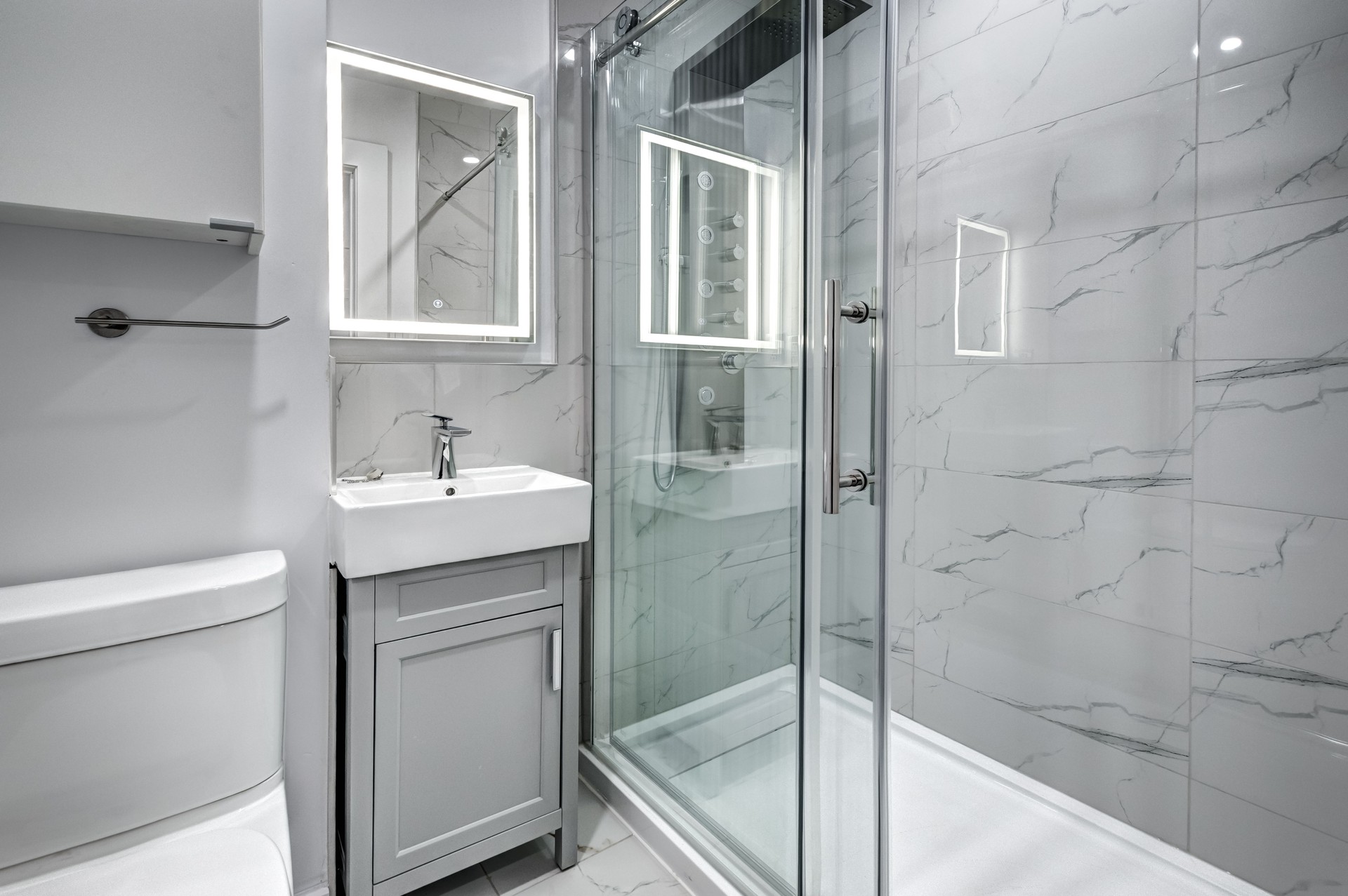 Empty luxury renovated apartment on the 2nd floor of old building in Montreal, Canada